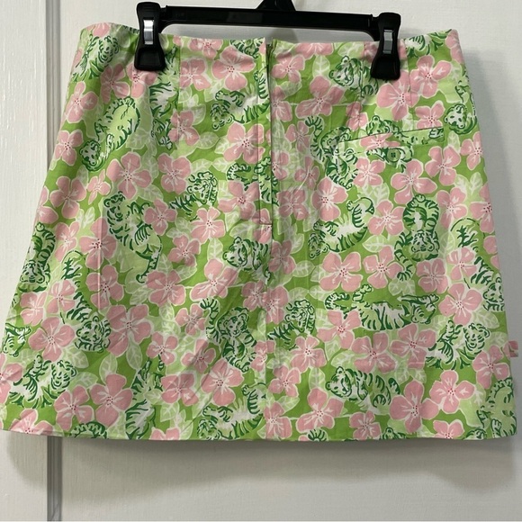 Lilly Pulitzer Vintage White Label Skirt in Tiger Cloud Pink Green - Picture 2 of 7